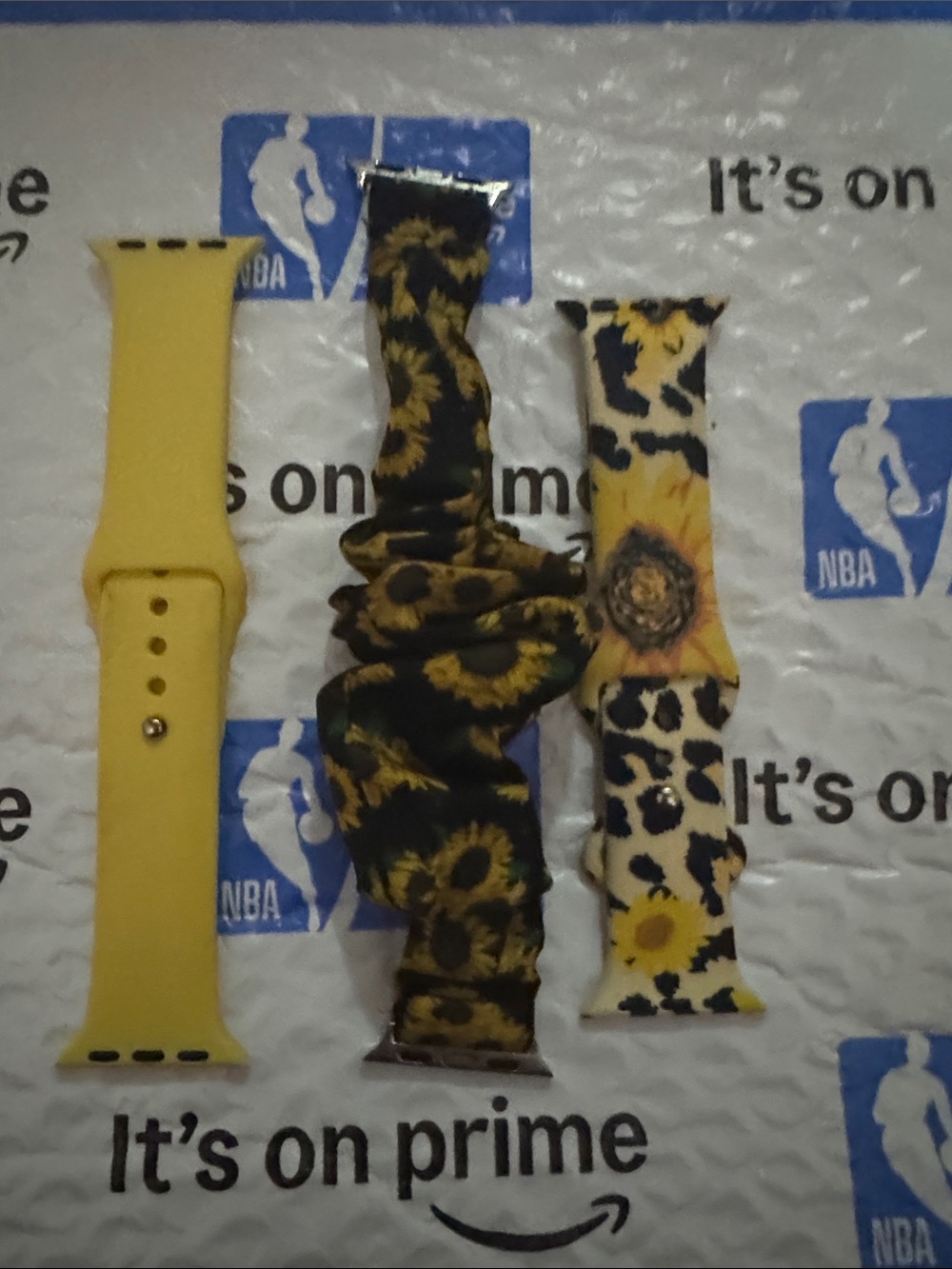 Women's Silicone and Patterned Replacement Watch Bands - Yellow and Leopard